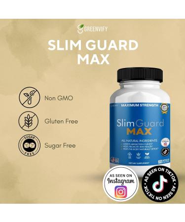 GREENVIFY SlimGuard Max Maximum Strength Natural Supplement 60 Capsules with Psyllium Powder Acai Berry All Natural Ingredients Vegan Friendly (1) - Buy Online on GoSupps.com