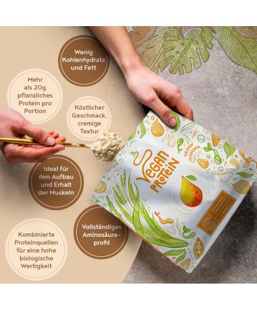 Vegan Mango Protein Powder - 75% Protein 23g per Serving - Rice & Pea Blend - 600g - Buy Online on GoSupps.com