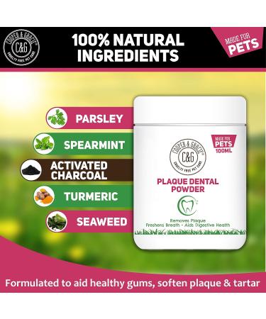 C&G Pets | Plaque Dental Powder 100ML | Plant Based Antibacterial Dog Mouthwash Plaque Off | Natural Ingredients Dog Plaque Remover | Ideal for Dog Dental Care Plaque Off Dogs Plaque Off - Buy Online on GoSupps.com