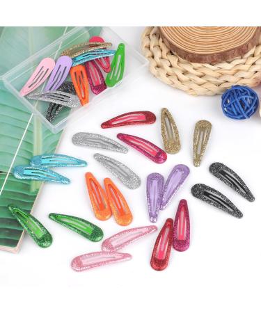 30 Glitter Hair Clips for Girls & Toddlers - 10 Colors Perfect for Thin Hair Baby & Women | Sparkly Hair Accessories - Buy Online on GoSupps.com
