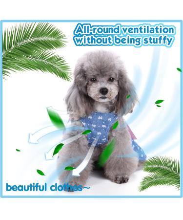 Petcute Elegant Bowknot Dog Dress - Summer Puppy Tutu with Beautiful Flower Design | XS Blue Dog Princess Clothing for Weddings & Special Occasions - Buy Online on GoSupps.com