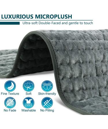 Electric Heating Pad 30 x 16 for Back Pain Relief - 6 Heat Settings, Auto Shut Off, Machine Washable - Buy Online on GoSupps.com