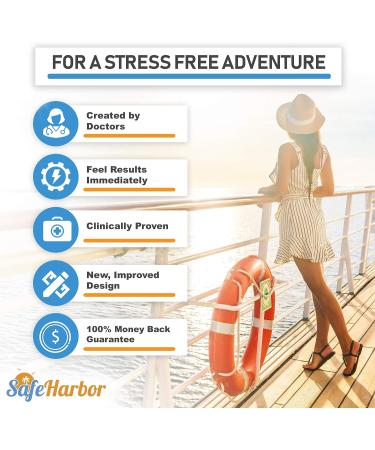 SafeHarbor Motion Sickness Wristbands - 8 Sea Sickness Bands for Adults and Kids | Natural Acupressure Nausea Relief | Cruise Ship Accessories with E-Book - Buy Online on GoSupps.com