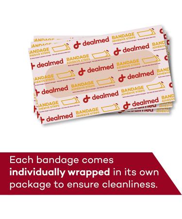Dealmed 1x3 Inch Sterile Flexible Fabric Adhesive Bandages - 2400 Count - Breathable First Aid Strips for Medical Emergency Kits - Buy Online on GoSupps.com