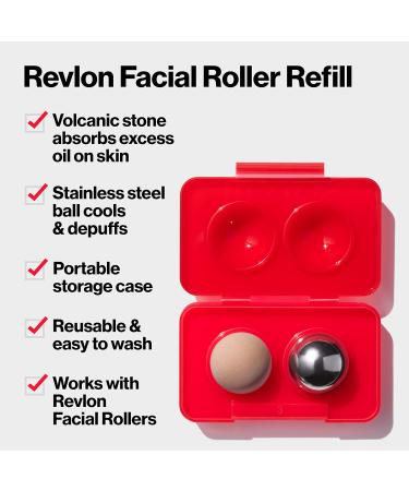Revlon Oil Absorbing & Cooling Facial Roller Refill Pack - Eco-Friendly Stainless Steel Stones - Easy to Clean - 1 Count - Buy Online on GoSupps.com