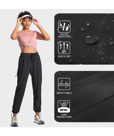 SANTINY Women's Lightweight Quick Dry Hiking Cargo Pants - UPF 50 Outdoor Capris with Zipper Pockets | 01-Black, X-Large - Buy Online on GoSupps.com