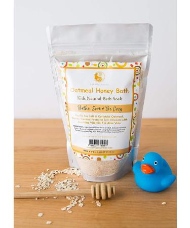 Kids Oatmeal Honey Bath Salt Soak with Pacific Sea Salt - Gentle & Nourishing for Young Skin - Tub Time Foaming Bath - Buy Online on GoSupps.com