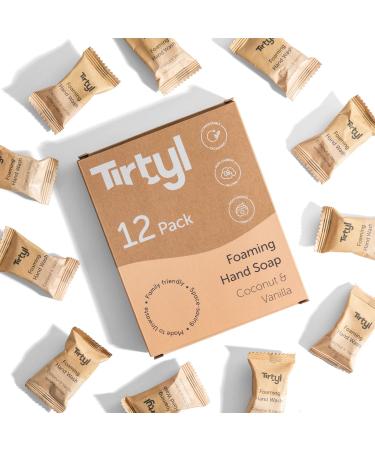 Tirtyl Foaming Hand Soap Tablet Refills - 12 Pack - 96 fl oz total (makes 12x 8 fl oz bottles of soap) - Cleansing & Moisturizing - Compostable Packaging - Coconut & Vanilla
