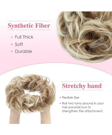 Tess Hair Part with Rubber Band - 55g Honeyblond Light Blonde Synthetic Hair Extension for Large Buns | Women's Hair Tie & Haardutt - Buy Online on GoSupps.com