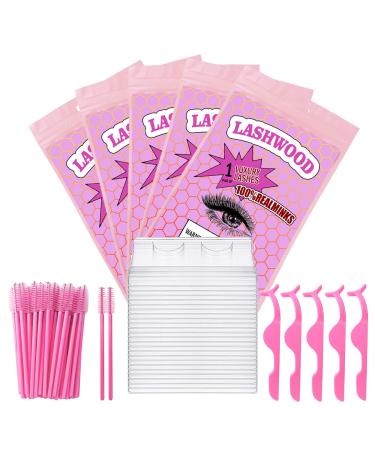 Wholesale Lash Bags Packaging 100pcs Eyelash Storage Bags Include 20 Eyelash Packaging Bag 20pcs Lashwood Sticker 20pcs Lash Trays 20pcs Eyelash Brush 20pcs Tweezers Applicator For Lash Set Box (Sets 3)