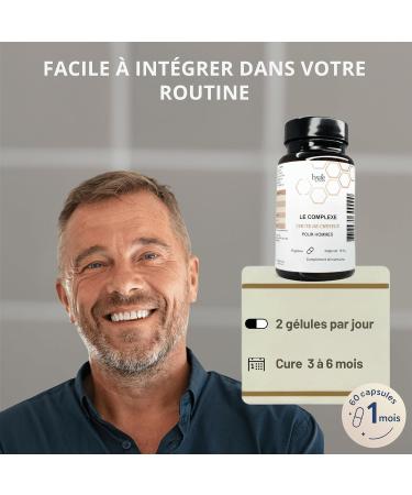 Cure Anti Chute Cheveux Hommes 1 mois Biotine - Complement Alimentaire Cheveux Riz Noir & Figuier de Barbarie Vigne Rouge Palmier Nain Vitamines B6 & B8 Levure de Selenium Hyle Care - Buy Online on GoSupps.com