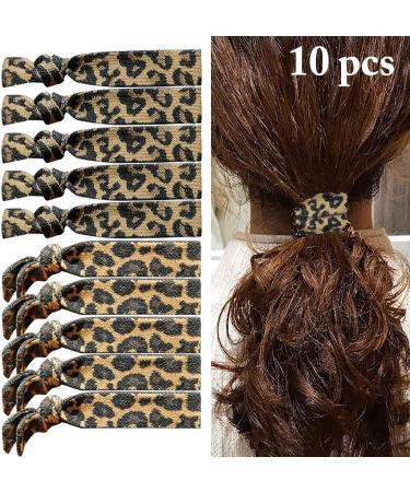 Zoylink 10 PCS Leopard Print Hair Ties - Elastic Ponytail Holders for Women | Durable & Stylish Hair Bands - Buy Online on GoSupps.com