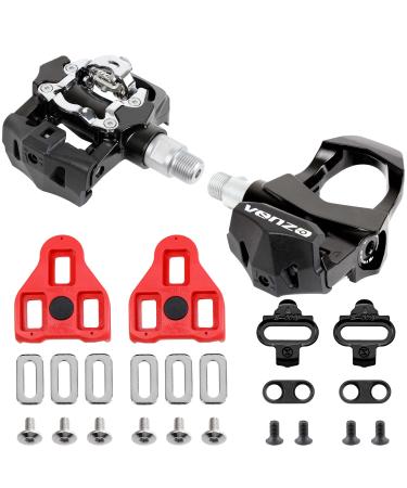 VENZO 3 in 1 Look Delta, Toe Cage, SPD Spin Bike Bicycle Pedals - Compatible with Peloton & Shimano SPD - Fitness Exercise Indoor Cycling Pedals Delta Indoor Pedals & SPD Cleats