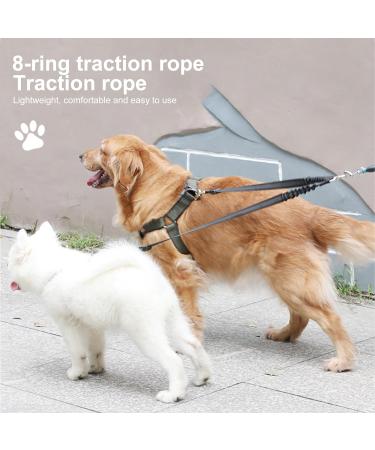 LZGOPE Double Dog Leash Adjustable Shock Absorbing Bungee Cord Dual Leash Coupler 360 Swivel Tangle-Free Reflective Leash Splitter for Daily Walking and Training of Medium to Large Dogs (Black) - Buy Online on GoSupps.com