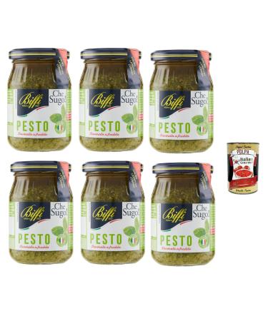 Italian Gourmet E.R. 6 x Biffi Pesto alla Genovese 100% v g tal pesto au basilic sauce 190 g + polpa gourmet italien 400 g