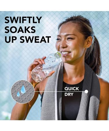 Fitness Gym Towels (2 Pack) for Workout & Sports - Soft, Lightweight & Quick-Drying - Odor-Free - by Desired Body White - Buy Online on GoSupps.com