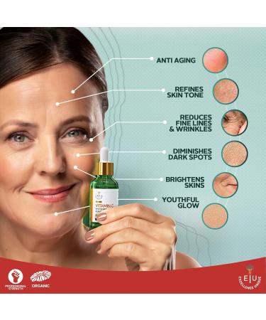 EU Pure Vitamin C Serum for Face - Anti-Aging & Hydrating Vitamin C Serum - Brighten & Firm Your Skin - Organic Professional Strength Daily Moisturizer - Buy Online on GoSupps.com