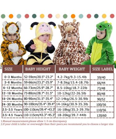 Doladola Unisex Baby Toddler Romper Jumpsuit Hooded Cartoon Sleepsuit 12-18 Months - Bee Design - Buy Online on GoSupps.com