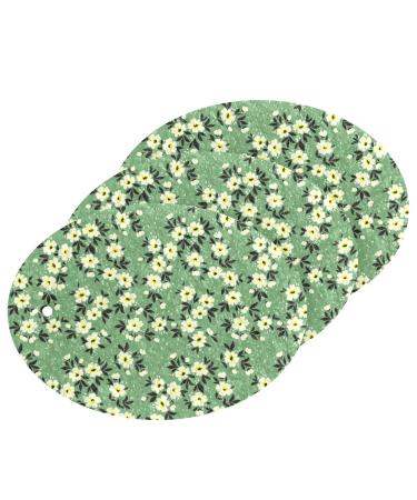 3-Pack Cleaning Kitchen Sponges Oval Pale Green Ditsy Kitchen Cellulose Dishwashing Wood Pulp Cotton
