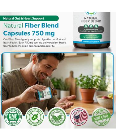 TRUEMED 3-in-1 Fiber Supplement 750mg Organic Blend with Psyllium Husk Chia & Flax Seed Plant-Based Fiber Capsules for Digestive Health & Cardiovascular Wellness Made in USA 90 Count - Buy Online on GoSupps.com