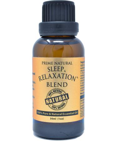 Sleep & Relaxation Essential Oil Blend 30ml/1oz - by Prime Natural - Made in USA - Pure Undiluted Therapeutic Grade - Aromatherapy Scents & Diffuser - Grounding Calming Peace Natural Sleep Aid 30ml (1 Ounce)