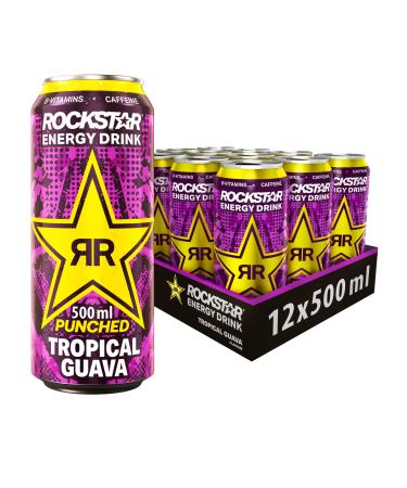 Rockstar Rockstar Guava Caffeinated Energy Drink 12 x 500ml cans 6 litres total