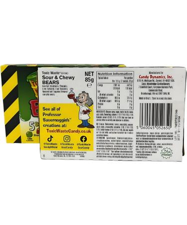 Toxic Ultra Sour Gummy Bears Assorted Fruit Flavors 5 Flavors per Box Pack of 2 - Buy Online on GoSupps.com