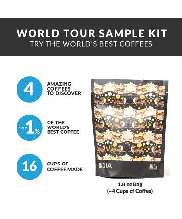 Atlas Coffee Club World of Coffee Sampler - Gourmet Gift Set | 4-Pack Variety Box of Best Single Origin Coffees | Freshly Ground - Buy Online on GoSupps.com