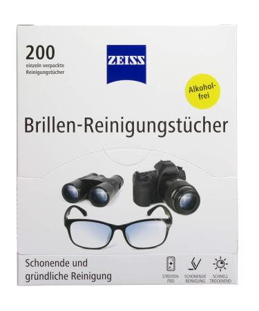 Zeiss eyeglass cleaning wipes for gentle & thorough cleaning of your lenses new formulation 200 pieces - Buy Online on GoSupps.com