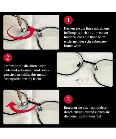 Famcuche 35 Pairs Soft Silicone Slipproof Nasal Pads for Glasses | Includes Screws Tweezers & Cleaning Cloth - Self-Adhesive Transparent Cushion - Buy Online on GoSupps.com