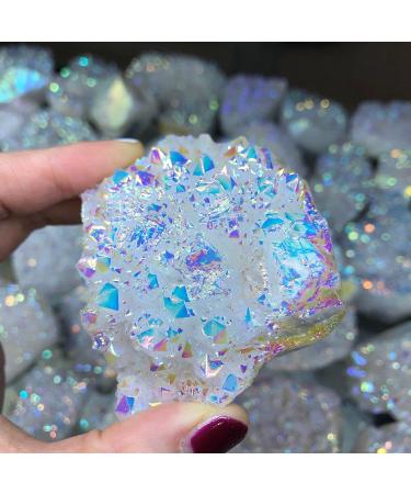 Natural Crystal Rough Home Decoration Natural White Angel Aura Quartz Electroplating White Crystal Cluster Colorful Point Geode Enegry Crystals Decor Stones Home Goods (Size : 230-280g) - Buy Online on GoSupps.com