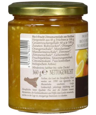 Agrisicilia Sicilian Citrus Fruit Jam - Pack of 6 (6 x 360g) | Premium International Shipping - Buy Online on GoSupps.com