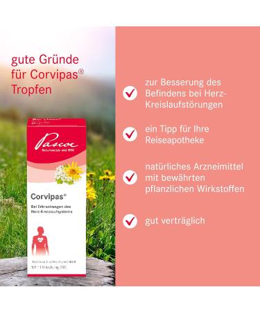 Corvipas Drops for Cardiovascular Health | 7 Medicinal Plants - Hawthorn Arnica Strophanthus | 50 ml - International Shipping - Buy Online on GoSupps.com