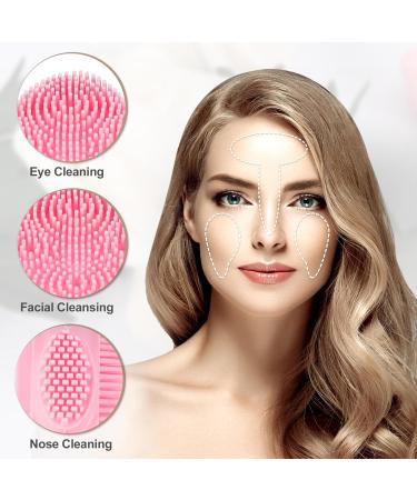 VOCOSTE Silicone Facial Cleansing Brush - Multifunction Handheld Face Scrubber for Skincare Massage - Pink & White - Buy Online on GoSupps.com