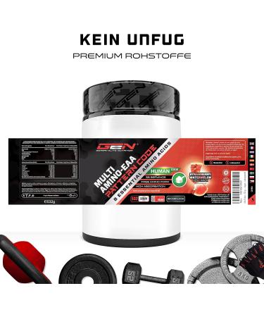 2x EAA Powder & Premium Shaker - Cola Citric & Strawberry Watermelon - Vegan Amino Workout Drink - Human Code Formula - All 8 Essential Amino Acids (532g) - Buy Online on GoSupps.com