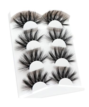 Losha 5D Faux Mink Lashes 25mm - 4 Pairs Pack | Dramatic Fluffy Volume False Eyelashes - Buy Online on GoSupps.com