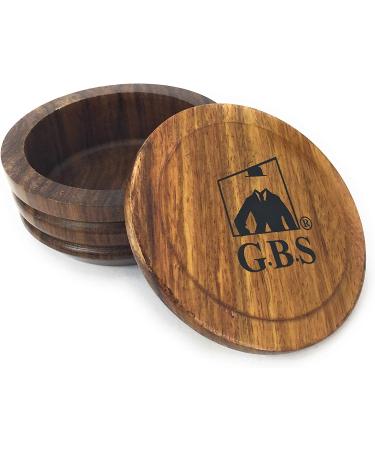 G.B.S Wood Shaving Mug/Bowl with Lid 3.5 Diameter - Shave Soap Clean with Cover | Enhance Your Wet Shave Experience - 100% Satisfaction Guaranteed - Buy Online on GoSupps.com