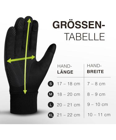 Diasports Touchscreen Running Gloves for Men & Women - Anti-Slip Bicycle Winter Gloves | Thin Thermal Sport Gloves in Black - Buy Online on GoSupps.com