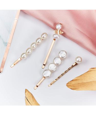 Faux Pearl Hair Clips Set - 12 Pieces Shell Barrettes for Women and Girls - Buy Online on GoSupps.com