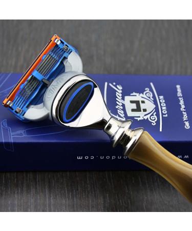 5 Edge Cartridge Compatible Razor | Horn Replica Handle | Men's Shaving Essentials | Perfect Gift for Him - Buy Internationally - Buy Online on GoSupps.com