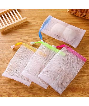 100PCS Exfoliating Mesh Soap Pouch - Bubble Foaming Nets & Soap Saver Bags - Drawstring Holder in Random Colors - Buy Online on GoSupps.com