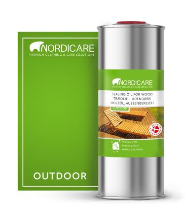 Nordicare Sealing Wood Oil for Outdoor Garden Furniture - Teak Oil for Wood Outdoor Furniture - Suitable for All Outdoor Types of Wood Danish Oil for Wood Exterior Protection - Easy to Apply 34 Oz