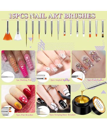 Saviland 12pcs Holiday Gel Nail Paint Kit - Sparkle Glitter & Brushes for DIY Manicure Gift Set - Buy Online on GoSupps.com