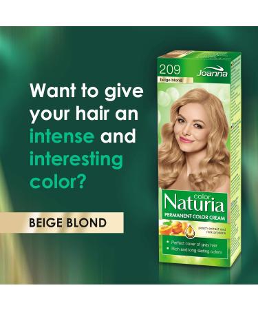 Joanna Naturia Color Permanent Hair Color Cream Goodness of Milk Proteins and Peach Extracts Premium-Quality Hair Dye Provides Soft and Lustrous Hair Long-Lasting Hair Colors Beige Blond - Buy Online on GoSupps.com