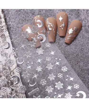 JMEOWIO 12 Sheets Moon Star Sun Nail Art Stickers Decals Self-Adhesive Snowflake Colorful Nail Supplies Nail Art Design Decoration Accessories - Buy Online on GoSupps.com