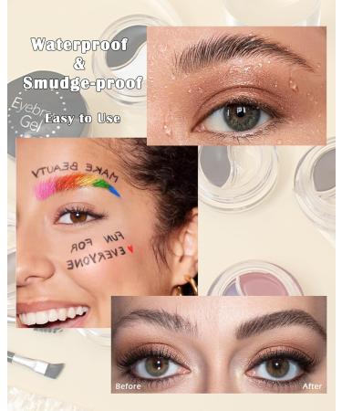 Buy Eyebrow Pomade & Gel - 2-in-1 Dark Brown & Clear Waterproof Long-Lasting High Pigment Brow Makeup with Brushes - Perfect for Women - Buy Online on GoSupps.com