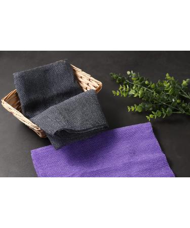 Japanese Exfoliating Washcloth | Extra Rough Texture for Fluffy Lather | Back Scrubber for Dead Skin Removal | Loofah for Women and Men - Black - Buy Online on GoSupps.com