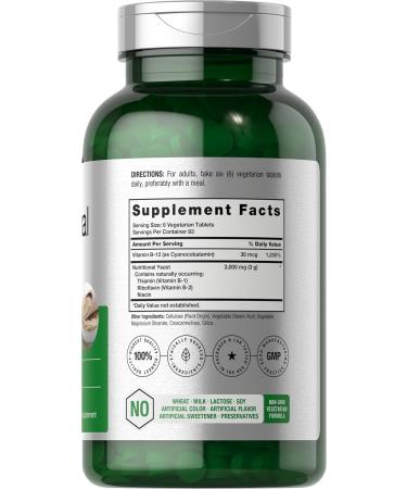 Horbaach Nutritional Yeast Tablets 3000mg | 500 Count | with B12 B1 B2 and Niacin | Non-GMO & Gluten Free Supplement - Buy Online on GoSupps.com