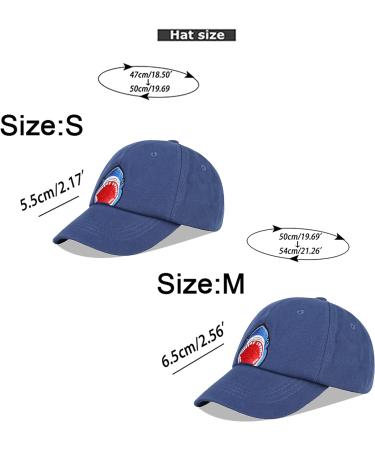 LANGZHEN 100% Cotton Kids Baseball Cap Hat - Adjustable Sun Hat for Boys and Girls - Navy Shark Design - Buy Online on GoSupps.com