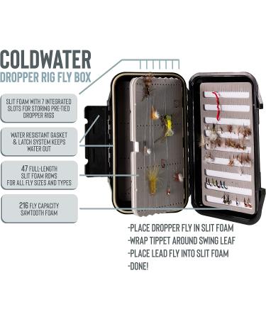 Coldwater Fly Fishing Double Sided Dropper Rig Box - Large Watertight Ice Fishing Case for Hundreds of Flies - Buy Online on GoSupps.com